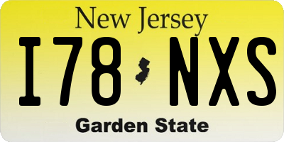 NJ license plate I78NXS