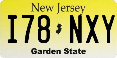 NJ license plate I78NXY