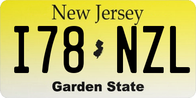 NJ license plate I78NZL