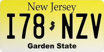 NJ license plate I78NZV