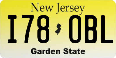NJ license plate I78OBL