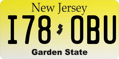 NJ license plate I78OBU