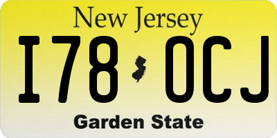 NJ license plate I78OCJ