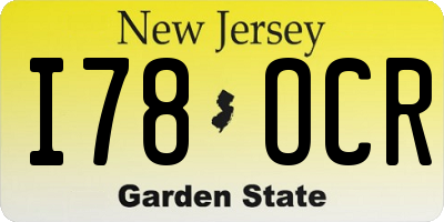 NJ license plate I78OCR