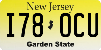 NJ license plate I78OCU