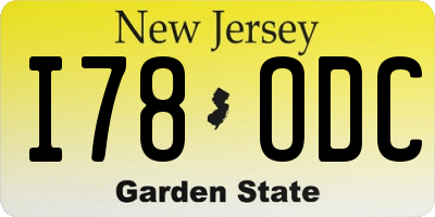 NJ license plate I78ODC