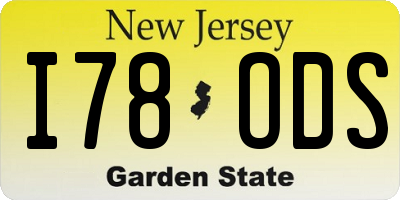 NJ license plate I78ODS