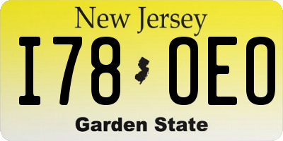 NJ license plate I78OEO
