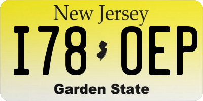 NJ license plate I78OEP