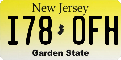 NJ license plate I78OFH
