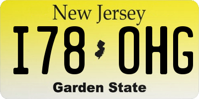NJ license plate I78OHG