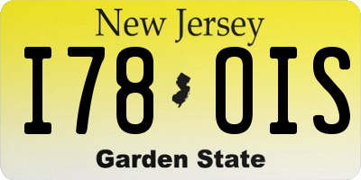 NJ license plate I78OIS