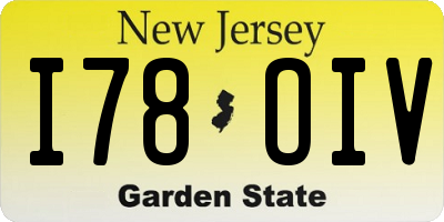 NJ license plate I78OIV