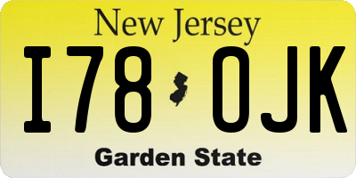 NJ license plate I78OJK