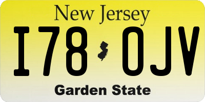NJ license plate I78OJV