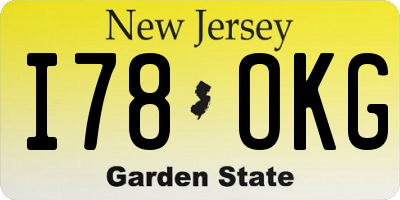 NJ license plate I78OKG