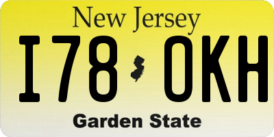 NJ license plate I78OKH