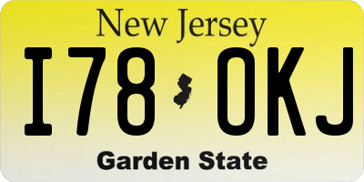 NJ license plate I78OKJ