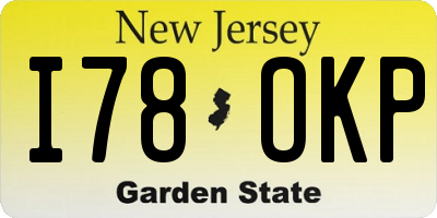 NJ license plate I78OKP