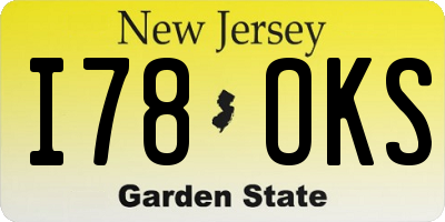NJ license plate I78OKS