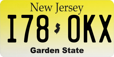 NJ license plate I78OKX
