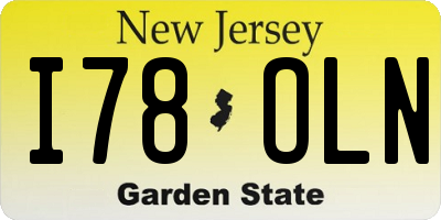 NJ license plate I78OLN