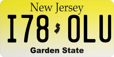 NJ license plate I78OLU