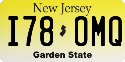 NJ license plate I78OMQ