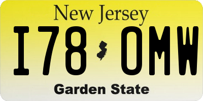 NJ license plate I78OMW