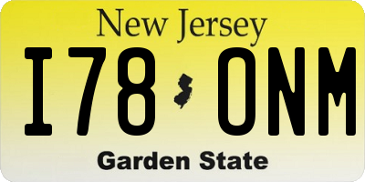 NJ license plate I78ONM