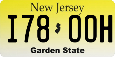 NJ license plate I78OOH