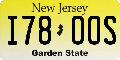 NJ license plate I78OOS