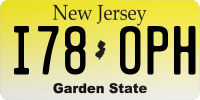 NJ license plate I78OPH