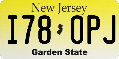 NJ license plate I78OPJ