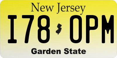 NJ license plate I78OPM