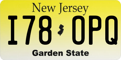 NJ license plate I78OPQ