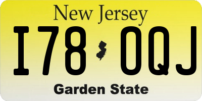 NJ license plate I78OQJ