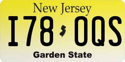 NJ license plate I78OQS