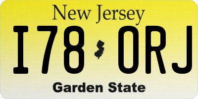 NJ license plate I78ORJ