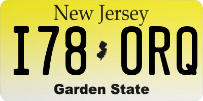 NJ license plate I78ORQ