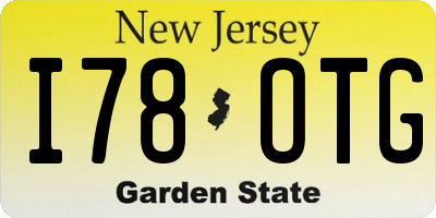 NJ license plate I78OTG