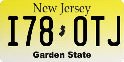 NJ license plate I78OTJ