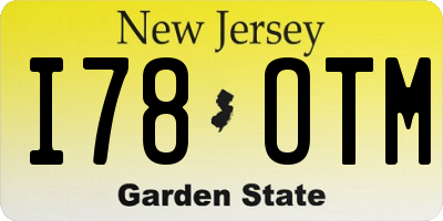 NJ license plate I78OTM