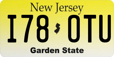 NJ license plate I78OTU