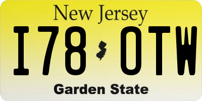 NJ license plate I78OTW