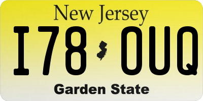 NJ license plate I78OUQ