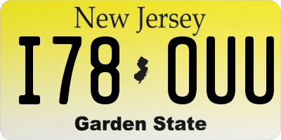 NJ license plate I78OUU