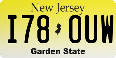 NJ license plate I78OUW