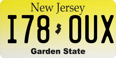 NJ license plate I78OUX