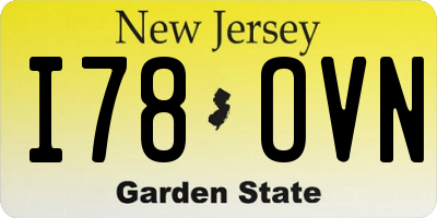 NJ license plate I78OVN